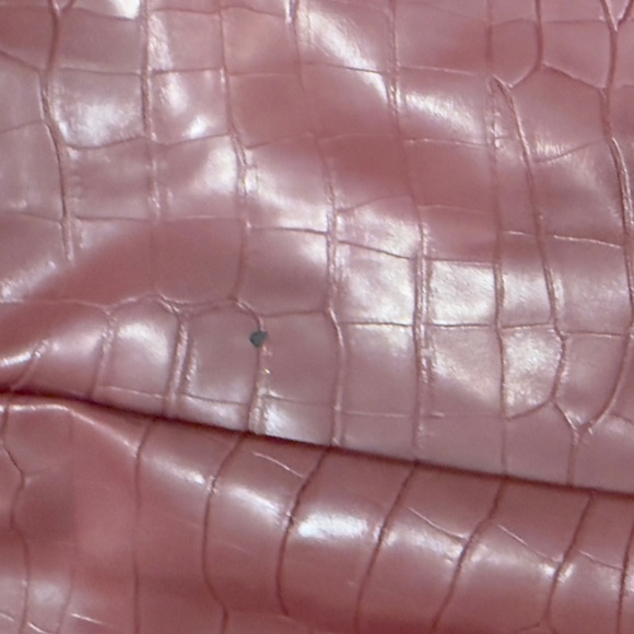 Luce Burgundy leather Croc-Embossed Skirt - Picture 5 of 5